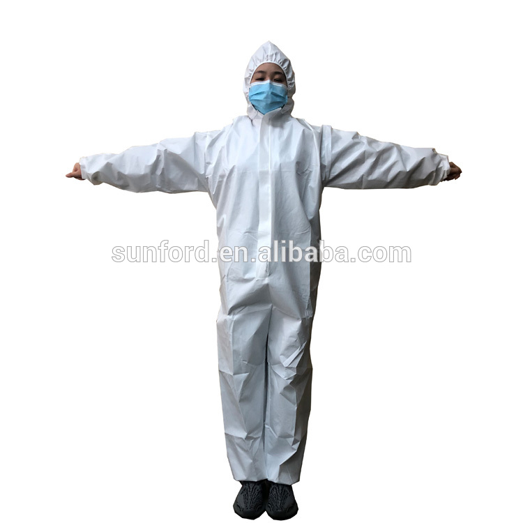 Medical virus one piece isolation suit,full body Ppe antivirus clothing hazmat suit